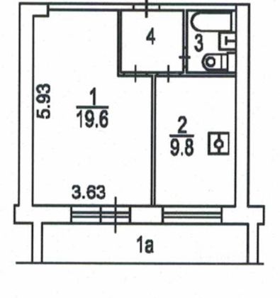 Продажа 1-комнатной квартиры 35,3 м², 5/14 этаж