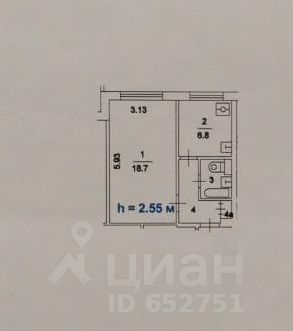 Продажа 1-комнатной квартиры 32,6 м², 2/9 этаж