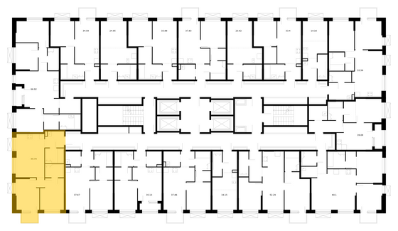 Продажа 2-комнатной квартиры 49,8 м², 24/24 этаж