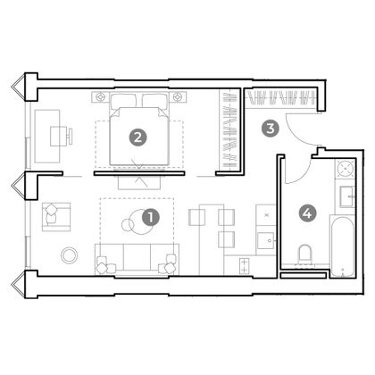 Продажа 2-комнатной квартиры 46,6 м², 3/29 этаж