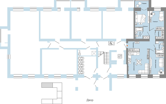 Продажа 4-комнатной квартиры 84 м², 1/7 этаж