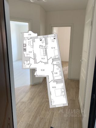 Продажа 3-комнатной квартиры 83,4 м², 4/26 этаж