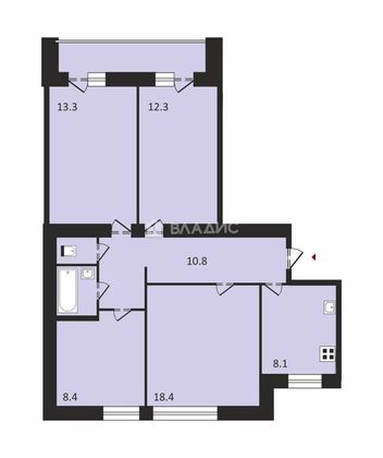 Продажа 4-комнатной квартиры 78,1 м², 4/9 этаж
