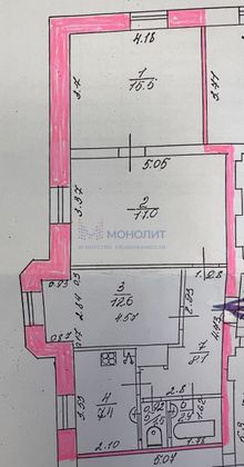 Продажа 3-комнатной квартиры 65 м², 2/3 этаж