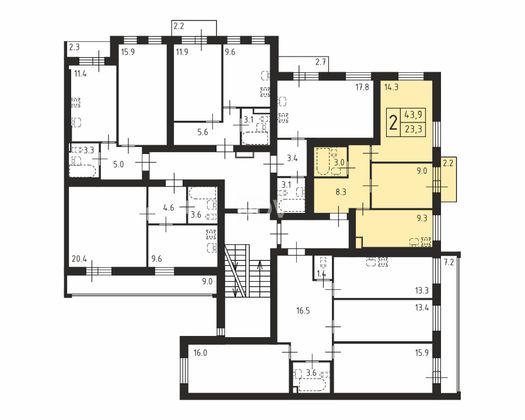 Продажа 2-комнатной квартиры 43,9 м², 2/4 этаж