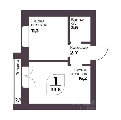 Продажа 1-комнатной квартиры 36 м², 5/8 этаж