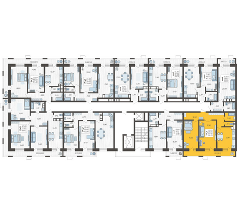 Продажа 2-комнатной квартиры 66,7 м², 11/12 этаж