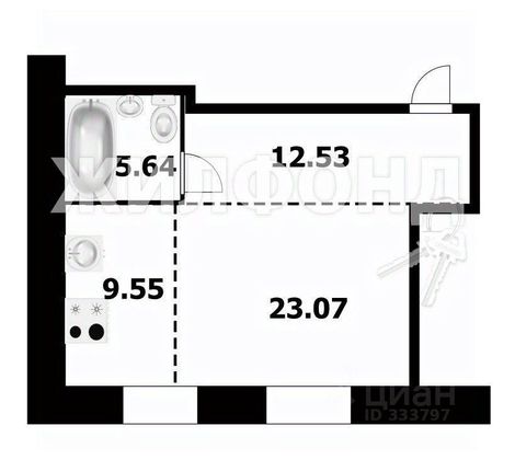 Продажа квартиры-студии 50,7 м², 1/21 этаж