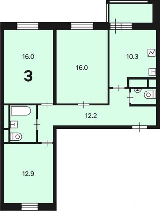 Продажа 3-комнатной квартиры 78,7 м², 13/17 этаж
