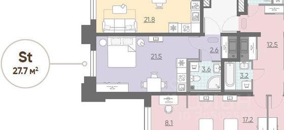 Продажа квартиры-студии 28 м², 4/23 этаж
