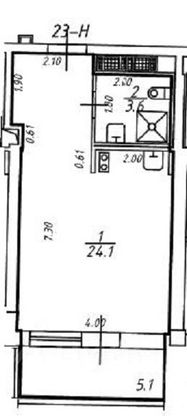 Продажа квартиры-студии 27,7 м², 3/8 этаж