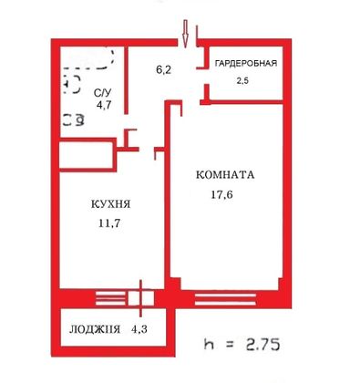 Продажа 1-комнатной квартиры 43 м², 24/24 этаж