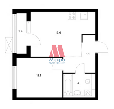 Продажа 1-комнатной квартиры 37,2 м², 17/17 этаж