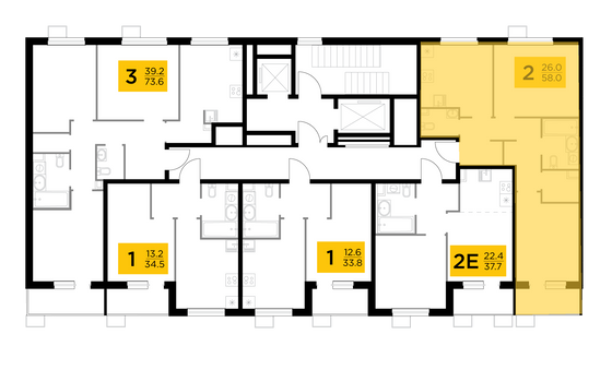 Продажа 2-комнатной квартиры 58 м², 8/14 этаж