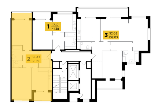 Продажа 2-комнатной квартиры 71,2 м², 4/9 этаж