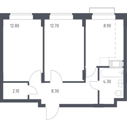 49,7 м², 2-комн. квартира, 5/11 этаж