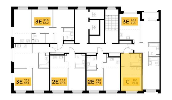 Продажа квартиры-студии 24 м², 8/20 этаж