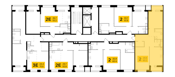 Продажа 2-комнатной квартиры 65,2 м², 10/12 этаж