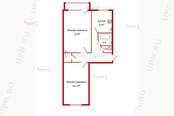 Продажа 2-комнатной квартиры 45 м², 4/5 этаж