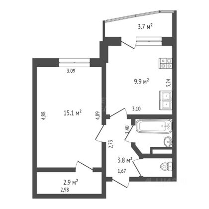 Продажа 1-комнатной квартиры 36 м², 4/24 этаж