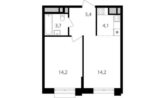 Продажа 2-комнатной квартиры 41,6 м², 4/9 этаж