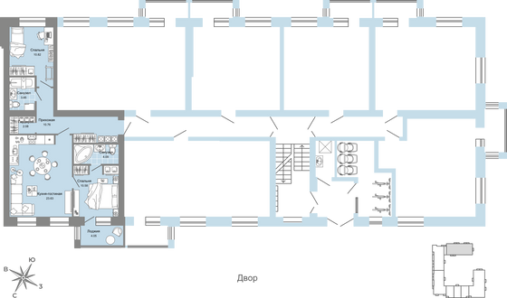 Продажа 3-комнатной квартиры 68 м², 1/4 этаж