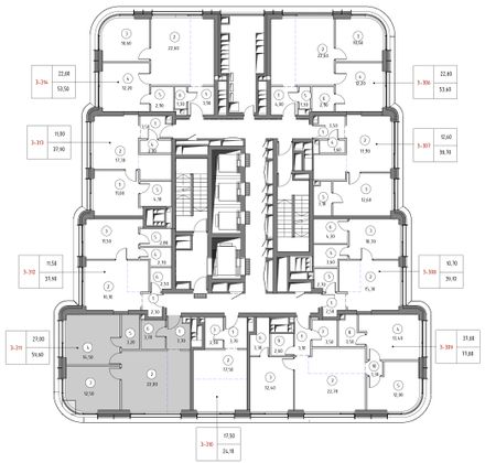 Продажа 2-комнатной квартиры 59,6 м², 37/53 этаж