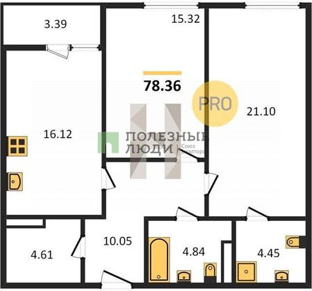 Продажа 2-комнатной квартиры 75,2 м², 3/20 этаж