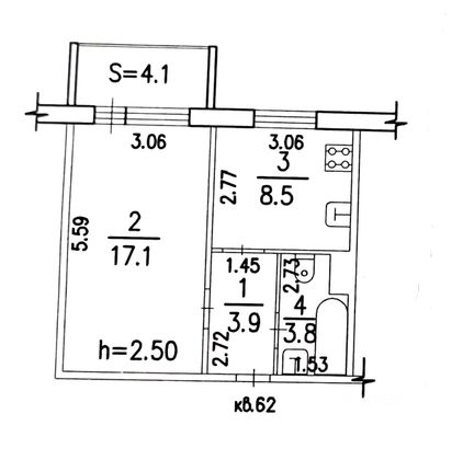 Продажа 1-комнатной квартиры 33,3 м², 1/10 этаж