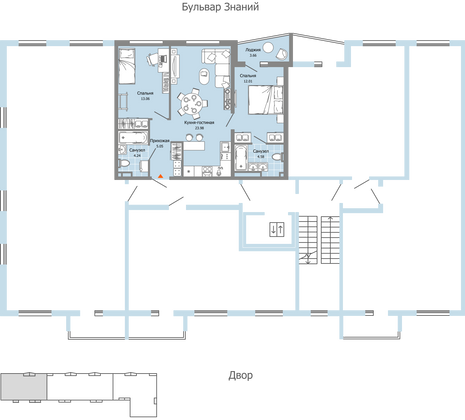 Продажа 3-комнатной квартиры 65 м², 2/9 этаж