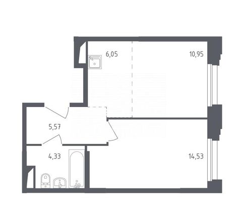 Продажа 2-комнатной квартиры 41,4 м², 9/9 этаж