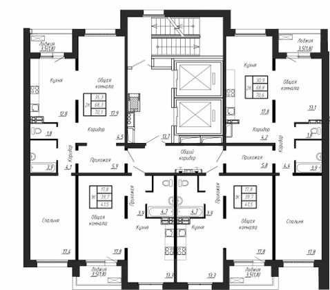 Продажа 2-комнатной квартиры 70,6 м², 6/17 этаж