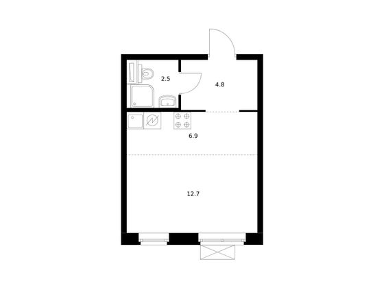 Продажа квартиры-студии 26,9 м², 5/25 этаж