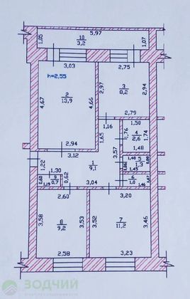 Продажа 3-комнатной квартиры 57,2 м², 2/3 этаж