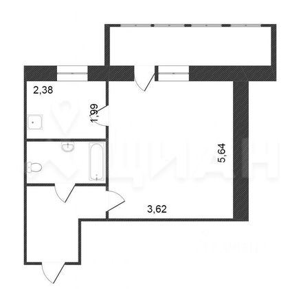 Продажа 1-комнатной квартиры 32,9 м², 5/5 этаж