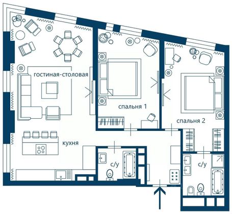 Продажа 3-комнатной квартиры 152 м², 40/53 этаж