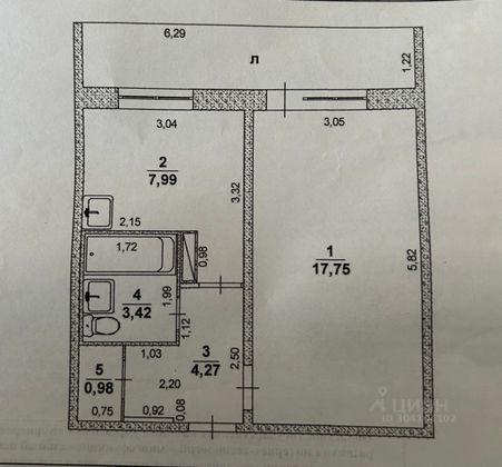 Продажа 1-комнатной квартиры 34,4 м², 9/10 этаж