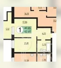 Продажа 1-комнатной квартиры 41 м², 2/25 этаж