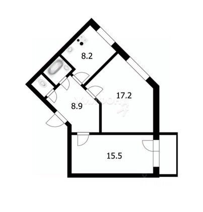 Продажа 2-комнатной квартиры 53,8 м², 5/5 этаж