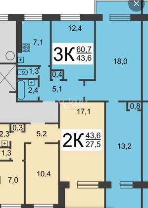 Продажа 3-комнатной квартиры 63,5 м², 2/9 этаж