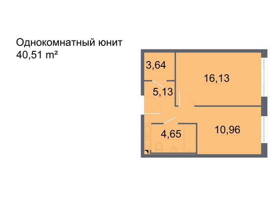 Продажа 1-комнатной квартиры 40,5 м², 19/24 этаж