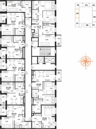 Продажа 3-комнатной квартиры 72,7 м², 5/10 этаж