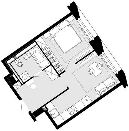 35,7 м², 1-комн. квартира, 13/21 этаж