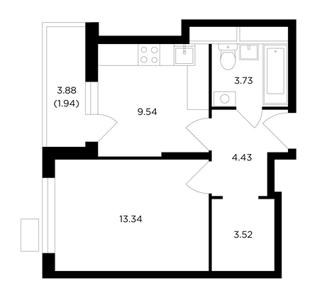 Продажа 1-комнатной квартиры 36,5 м², 5/8 этаж