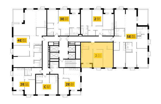 Продажа 2-комнатной квартиры 63 м², 24/27 этаж