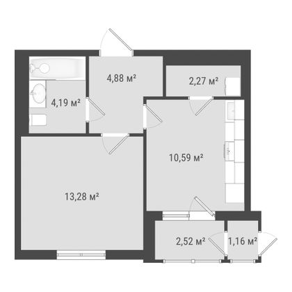 Продажа 1-комнатной квартиры 37,7 м², 5/17 этаж
