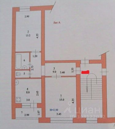 Продажа 2-комнатной квартиры 49,2 м², 5/5 этаж