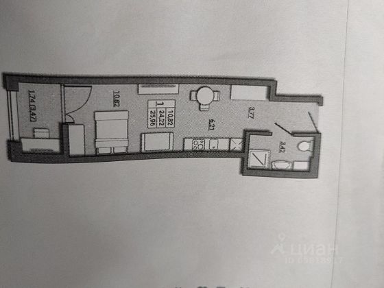Продажа квартиры-студии 28 м², 3/25 этаж