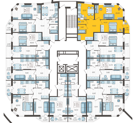 Продажа 2-комнатной квартиры 67,2 м², 3/16 этаж