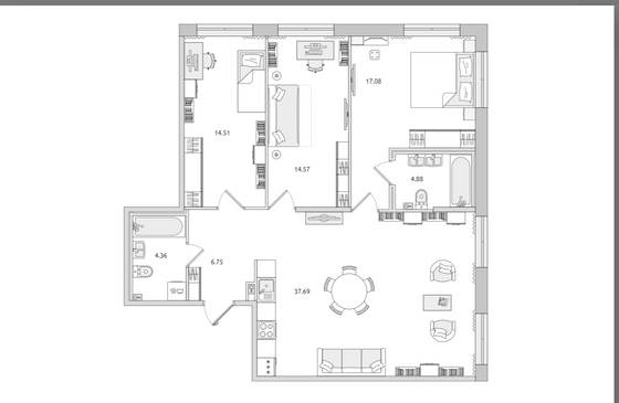 Продажа 4-комнатной квартиры 100 м², 1/11 этаж